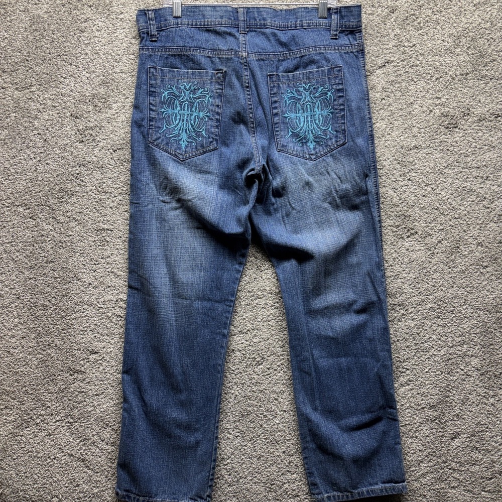 Vintage Southpole‎ Jeans Men's 36x32 Embroidered Y2K Skater Blue Denim 90s